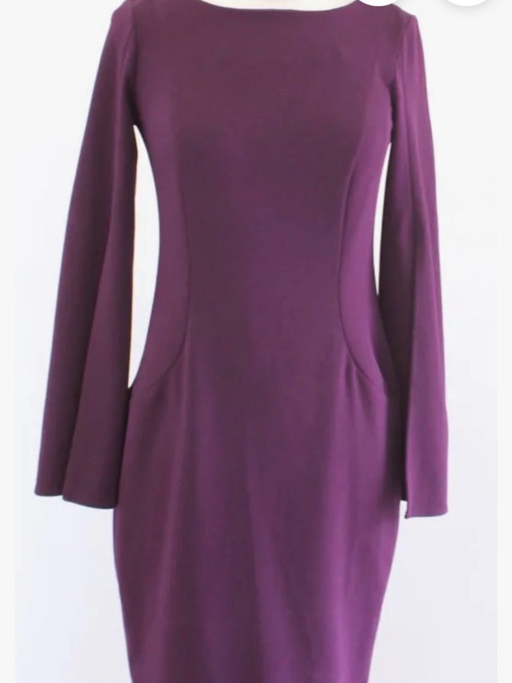 Calvin Klein Deep Plum Long-Sleeve Sheath Dress
